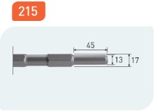 Beitels, zeskant 17mm / ø13x45
