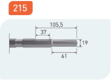 Beitels, zeskant 21mm / ø19x61