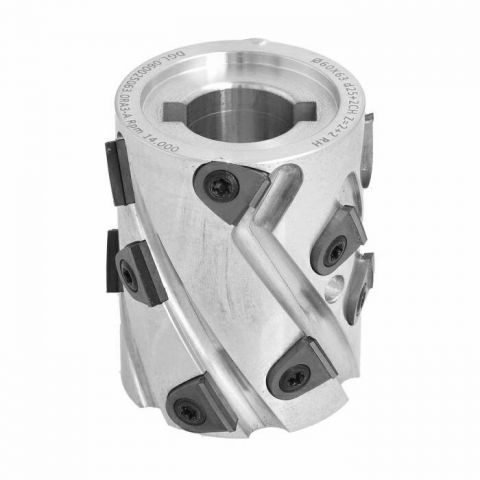 Premill DIA Cutter Heads with Replaceable Plates D=60 I=63 d=25+2CH Z=2+2 (14) a30° H=3 RH type A F