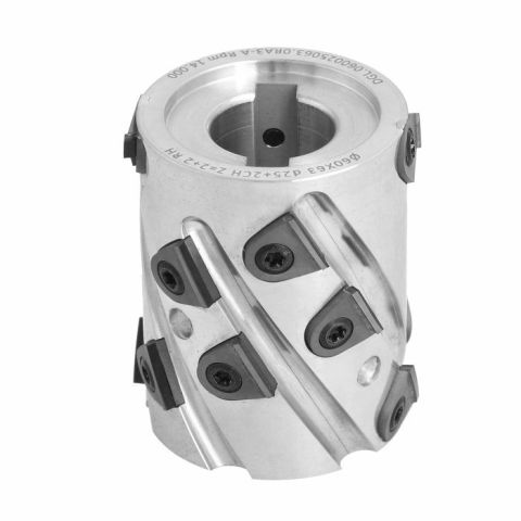 Premill DIA Cutter Heads with Replaceable Plates D=60 I=63 d=25+2CH Z=2+2 (14) a30° H=3 RH type A F