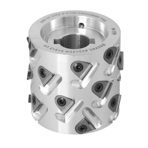 Premill DIA Cutter Heads with Replaceable Plates D=80 I=65 d=25+2CH Z=3+3 (18) a30° H=3 LH Type C /