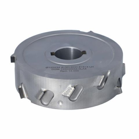 Pre-Mill Cutter DIA 3+3 D=125 I=34 d=30 +2CH 30° H=4,5 (12) Type A LH Lownoise