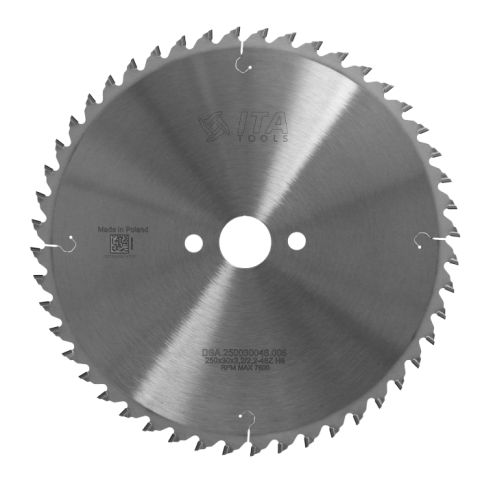 Saw blade DIA D=250 F= 30 Z= 48 K/P=3,2/2,2 H=6 PH: 2/10/60
