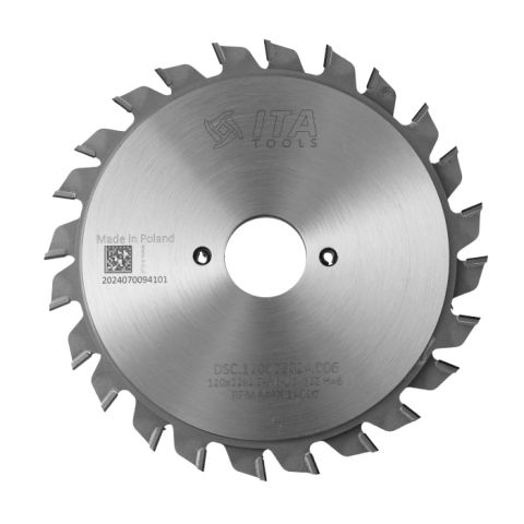 Adjustable Diamond scoring D=120 F= 22 Z= 12+12K=2,8-3,6 P=2,2 H=6 flat FZ