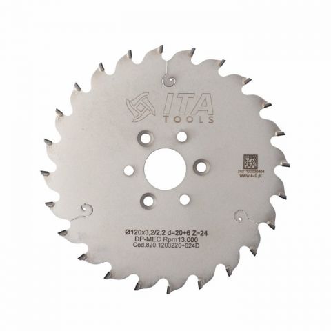 DSR.Saw blade DIA D=120 F= 20 Z= 24 K/P=3,2/2,2 H=4 PH: 3/4,5-8/35RH + 3/4,5-8/35LH FP