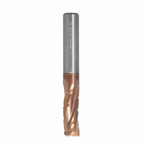 Solid carbide cutter Z3 D=8 I=22 L=63 S=8 RH chip breaker upcut TiSiN coating special geometry