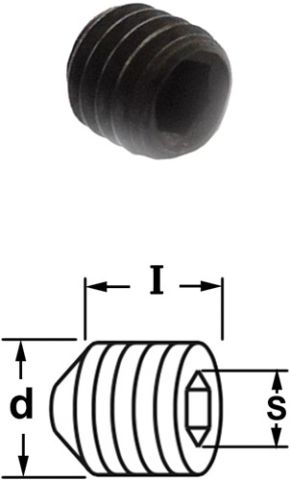 Inbusbout met conisch drukvlak (voor art 316)