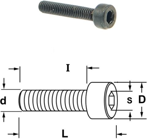 Inbusbout met ronde kop