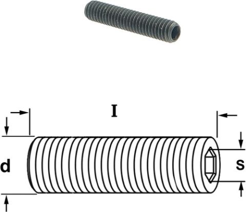 Inbusbout met vlak drukvlak. (voor freeskop art. 694)