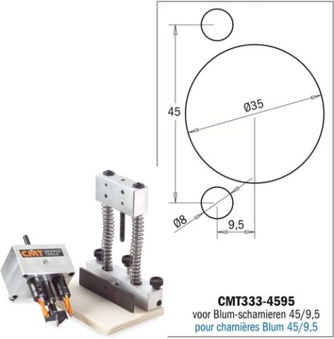 Scharnierboor systeemset