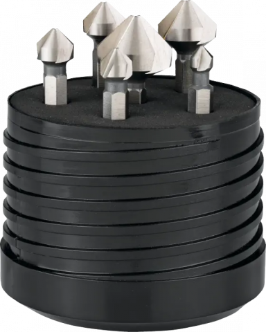 International Tools ECO HSS set Verzinkboren 42.543‚ 90°‚ 3 snijkanten‚ met 1/4″ (6‚35 mm)-zeskant bitopname 6‚3 - 20‚5 mm