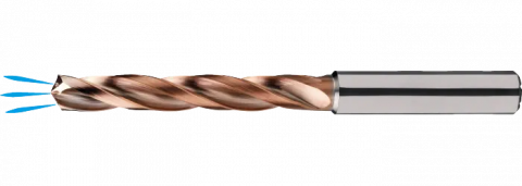 Phantom 11245 VHM Spiraalboor DIN 6537-L 5xD High-Feed, met koelkanaal, AlCrN-X, 3 snijkanten