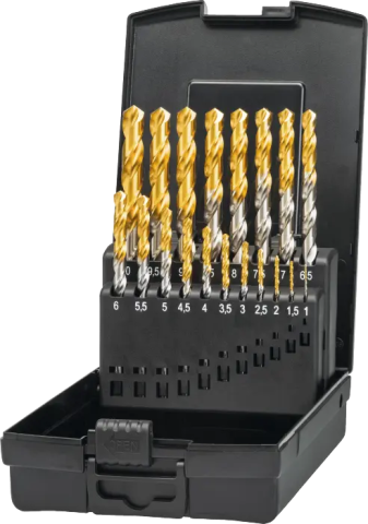 Phantom HSS-E Set Spiraalboren DIN 338 TiN-tip, (handgebruik)