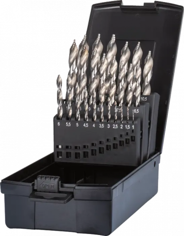 Phantom HSS Set Spiraalboren DIN 338 Step-point, met drievlaks schacht