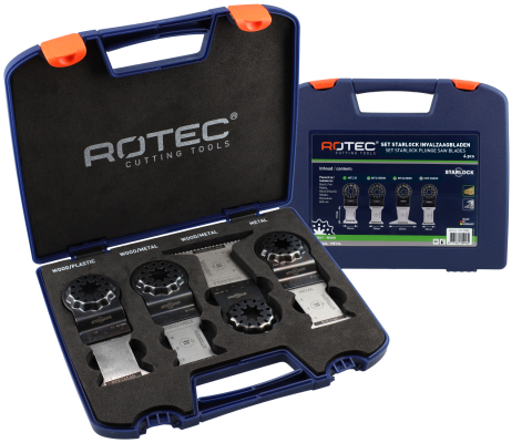 Rotec 4-dlg. Starlock invalzaagbladen set type '517' voor hout en metaal