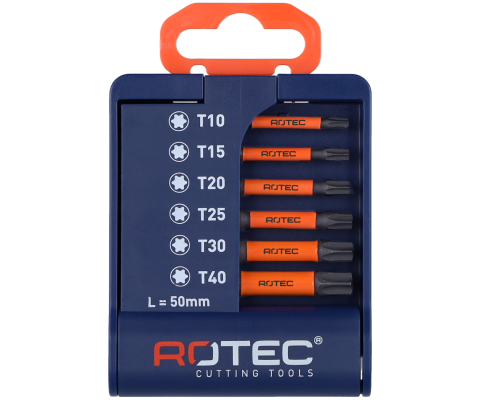 Rotec 6-dlg. Bit-set IMPACT 50mm TORX