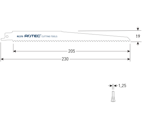 Rotec reciprozaagblad RC270