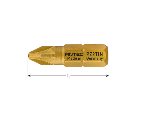 Rotec schroefbit PZ, C6.3, TiN