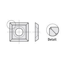 RStools wisselmessen 14 x 14 x 2 mm.  afgekant R=0.5  MG18  (10 st.) geschikt voor MDF