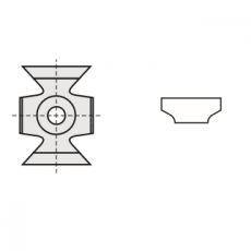 RStools HM kantenbreker 16 x 22 x 5 mm.  R=5  MG18 (per stuk) geschikt voor MDF