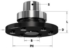 Precisie zaaghouder HSK63-F aansluiting, voor zaagbladen max. Ø350