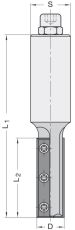 TRASCO wisselmes groeffrees Ø16x30/100mm.  Z=2 S=Ø25, Rechts