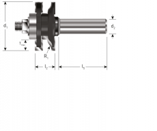 HM profiel- contraprofielfrees Ø 41 mm., S=Ø8