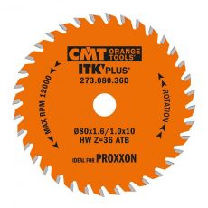 CMT cirkelzaag Ø 80 x 1,6 x ø10  z=36 wisseltand