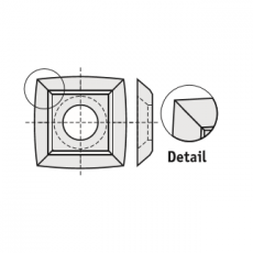 RStools wisselmessen 15 x 15 x 2,5 mm. R=95  T10MG (10 stuks)