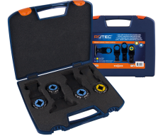 4-dlg. Starlock multitoolset type '519' voor hout en metaal, in kunststof koffer