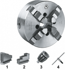 Bison 85.500 zelfcentrerende vier-klauwplaat‚ gietijzer‚ type 3604‚ Ø 125 t/m 500