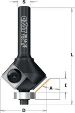 CMT wisselmes afkantfrees Ø 29 x 8/60 mm. 45º (met lager) S=Ø6