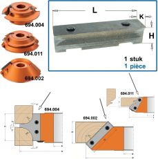 Spangblok 42x11x9,5mm voor art. 694.004 + 694.011