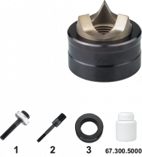 Phantom 67.130 gatenpons met 3-voudig splijtstempel‚ voor hand- en hydraulisch gebruik‚ roestvaststaal‚ excl. bout, Ø 15,2 t/m 63,5 