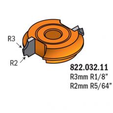 Hm radiusschijffrees Ø 34 x 8,7 mm.  R=3-2  z= 2