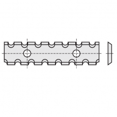 RStools wisselmessen 50 x 12 x 1,5 mm.  met spaanbrekers   KCR08 (10 stuks) geschikt voor zacht-/hardhout