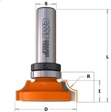 CMT profielfrees met lager Ø38x12,5x57mm. R=6.35 S=Ø12