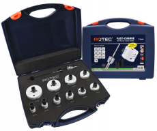 Rotec 13-dlg. Gatzagenset '533 - Electricien' met Fast-Change adapters (ø22, 27, 32, 35, 38, 44, 51, 60, 68 en 76mm)