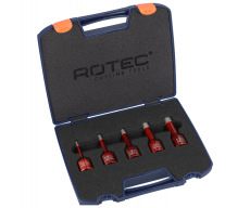 Rotec diamantboorkroonset, 5-delig, M14, kunststof koffer