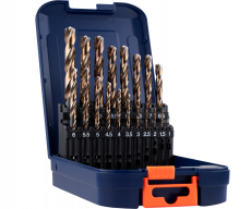 Rotec 19-delig spiraalborenset, UNI-X, type '107', ø1-10, in ABS-cassette