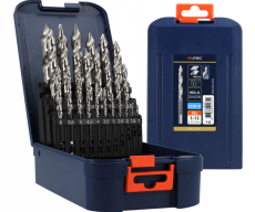 Rotec 25-delig spiraalborenset, STEP-X, type '104', ø1-13mm, in ABS-cassette