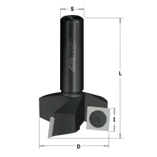 CMT vlakfrees met wisselmessen Ø 38 x 12 x 60 mm.  S=Ø12