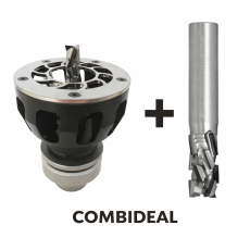 CombiDeal AIRWAY systeem HSK63F met afdekplaat + Z=3+3 DTM nestingfrees Ø12x24