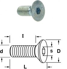 CMT verzonken inbus boutje M5 x 9/12mm.
