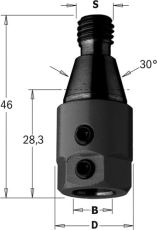 CMT Boorhouder met centreerconus 30°, rechts