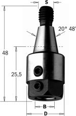 CMT Boorhouder met centreerconus 20° 48', rechts
