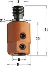 CMT Boorhouder met centreer 11x4 mm, links