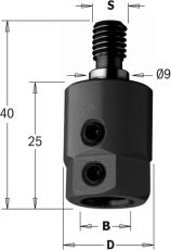 CMT Boorhouder met centreer 9x4 mm, rechts