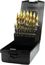 International Tools ECO PRO HSS Set Spiraalboren DIN 338 Step-point, TiN-tip, met drievlaks schacht