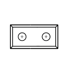 Wisselplaat, HM, 58,5x12x1,5mm voor FWH frezen, 10 stuks
